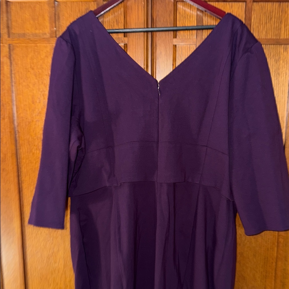 NWT Lane Bryant Lace-Up Corset V-Neck Midi Scuba Dress 3/4 Sleeve Semi-Formal - Picture 5 of 13